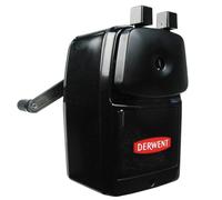 Derwent 2302001 - Sacapuntas Manual de Escritorio Con Depósito Super Point, Afila Lápices de hasta 8 mm de Diámetro, Déposito Transparente, Cuchillas Helicoidales, Fácil de Vaciar