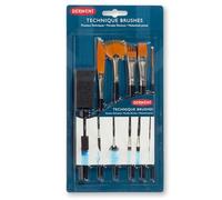 Derwent 2302003 - Set de Brochas y Pinceles Técnicos Para Pintar y Crear Capas, Set de 6, Pinceles con Diseños Variados, Ideal para Dibujar, Calidad Profesional