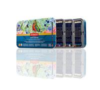 Derwent 2306130 - Set de 100 Lápices Acuarelables Permanentes, Colores Intensos Tipo Tinta, Núcleo Soluble de 4 mm, Barril Redondo 8 mm, Incluye Estuche Metálico de 3 Capas
