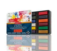 Derwent 2306162 - Barras de Colores XL Inktense, Caja Metálica con 12 Barras Extra Largas de 60mm, Solubles en Agua, Ideales para Bocetaje, Dibujo y Bellas Artes, Calidad Profesional