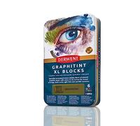 Derwent 2306175 - Caja Metálica con 12 Barras de Colores XL Graphitint, Barras Extra Largas de 60mm, Solubles en Agua, Ideales para Bocetaje, Dibujo y Bellas Artes, Calidad Profesional