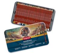 Derwent 2306557 - Lápices de Dibujo, Set de 36 en Lata, Mina Redonda de 5 mm, Mina Resistente, Textura Cremosa, Pensados para Dibujo Artístico y Colorear