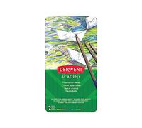 Derwent Academy 12 Lápices Acuarelables en Caja Metálica, Juego de Lápices Artist, Ideales para Colorear y Dibujar, 2301941