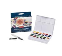 Derwent 2306260 - Paleta de Acuarelas de Color, 24 Unidades, Tamaño Mediano, Solubles en Agua, Ideales para Pintar, Calidad Profesional, Tamaño de Viaje