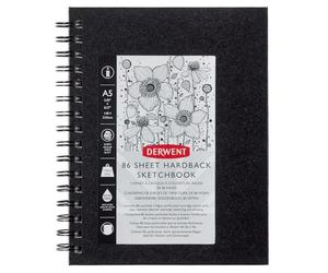 Derwent Big Book Cuaderno de Tapa Dura para Bocetos, Tamaño A5 para Dibujar y Escribir, 86 Hojas, Papel Libre de Ácidos, Bloc de Notas Espiral, Calidad Profesional, 2301608