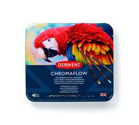 Derwent Chromaflow Estuche de 48 Lápices, Núcleo de 3.5mm y Gran Dureza, Textura Suave y Fácil de Mezclar, Ideal para Dibujar, Pintar y Colorear, Calidad Profesional, 2306013