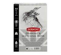Derwent 2300139 - Bloc vertical en Tamaño A4 Para Bocetos, 30 Hojas, Papel Texturizado Sin Ácido, Cuaderno de Notas Espiral, Calidad Profesional