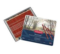 Derwent Drawing - Lápices de dibujo en estuche de metal (24 colores, de madera)