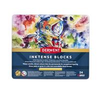 Derwent Inktense - Barras de tinta soluble en agua (24 colores, en estuche de metal)