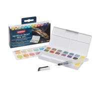 Derwent Inktense Paleta de Viaje con Colores Metálicos, Incluye 12 Colores, Pincel y Esponja, Para Pintar, Ideal para Artistas, Calidad Profesional, 2305657