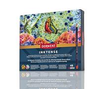 Derwent Inktense Pinturas de Colores Solubles en Agua, Estuche de Madera con 48 Colores, Núcleo de 4mm, Soluble en Agua, Ideal para Colorear, Pintar y Dibujar, Calidad Profesional (2300151)