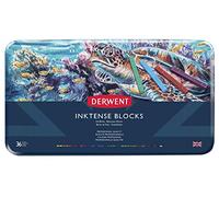 Derwent Inktense Set de 36 Barras de Pintura, Lápices Acuarelables de 8mm Solubles en Agua para Dibujar y Pintar en Papel o Tejidos, Calidad Profesional (2301979)