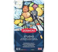 DERWENT Lápices de Colores Derwent Studio para Dibujar y Colorear, Set de 12, Ideal para Ilustrar y Detallar, Calidad Profesional, 32196