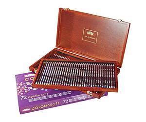 DERWENT Lápices Derwent de Colores Coloresoft para Dibujar y Escribir, Set de 72 en Caja de Madera de Regalo, Ideal para Crear Colores, Calidad Profesional, 0701031