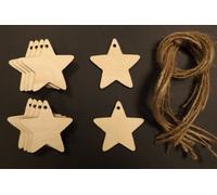 Derwent Laser Craft Etiquetas de Madera con Forma de Estrella de 60 mm, 10 Unidades