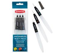 Derwent Pincel para Pintar con Acuarelas, Pack de 3, Incluye Punta Cincel, Fina y Media, Calidad Profesional, 2301975