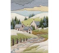 Derwentwater Designs Cottages Winter Long Stitch Kit Multicolor 17 cm x 24 cm