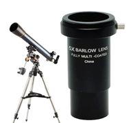 Derwrtup 1.25 Ocular telescopio, Lente 2X Barlow 1.25 | 1.25 Pulgadas Lente Barlow Achromatic 5X Telescopio Ocular | Filtro de Luna de Metal múltiple con Hilo M42 para la cámara