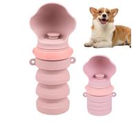 Derwrtup Botella de agua portátil para perros,Vaso plegable a prueba de fugas,Cuenco de agua para perros con dispensador - Para acampar senderismo al aire libre paseos parque viaje en coche vacaciones