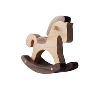 Derwrtup Caballo balancín de madera para decoración de mesa, modelo en miniatura coleccionable, pequeño juguete de madera, caballo balancín, para casa, habitación infantil, oficina, escritorio