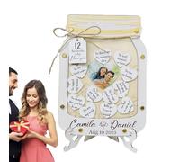 Derwrtup Caja de 12 razones por las que te amo,Tarro por las que te amo,Marco de madera con motivos de amor - Tarro de madera con muchos mensajes para Navidad, cumpleaños, aniversario, día de San