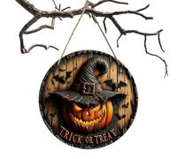 Derwrtup Cartel De Halloween Para Puerta Principal - Colgador Rústico De Bruja Para Pared | Señal de Madera para Halloween en Departamento, Lugar de Trabajo, Dormitorio, Pasillo, Jardín, Entrada, Sala