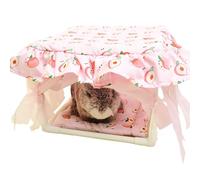 Derwrtup Casa de hámster | Hábitat interior para animales pequeños - borlas acogedoras puerta escondite zona de juego para hámster ratones chinchilla conejo