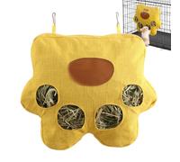 Derwrtup Cesta de heno para conejos, bolsa de heno para colgar, saco de alimentación para conejos, chinchillas, hámsters, animales pequeños, jaula establo exterior interior