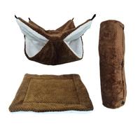 Derwrtup Hamaca de chinchilla | Cueva de felpa acogedora con función nido - espacio para dormir para animales pequeños, para Sugar Glider, hurones, hámsters y chinchillas en la jaula para dormir