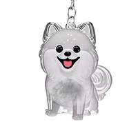 Derwrtup Lindo llavero - Gatos Perros Almacenamiento de Pelo Llavero Dulce Joyería Transparente Caja de Pelo Colgante Mochila Espejo Interior Accesorio para Hogar Mascota, b, Siehe Beschreibung