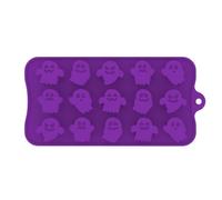 Derwrtup Moldes de silicona para chocolate de Halloween, moldes de silicona para Halloween, 15 unidades, aptos para alimentos, para cubitos de hielo, galletas, decoración para fondant, de goma