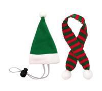 Derwrtup Sombreros para gallinas | Disfraz de Santa Claus Cosplay - Sombrero de Santa con bufanda Juego de disfraz de Navidad | Para pato, hámster, gatito, cachorro, lagarto