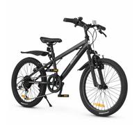 Deryan Bicicleta de montaña para niños de 20 pulgadas, ajustable, color | Manillar y sillín ajustables, capacidad de carga máxima: 88 kg, 6 velocidades, freno delantero y trasero, incluye timbre