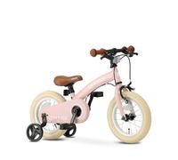 Deryan Bicicleta para Niños 12 Pulgadas 3 en 1 sin Pedales con Sillín y Manillar Regulables para Niños y Niñas Rosa