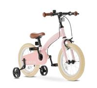 Deryan Bicicleta para niños 14 pulgadas | Bicicleta sin pedales 3 en 1 | Con sillín y manillar ajustables | Para niños y niñas | Rosa