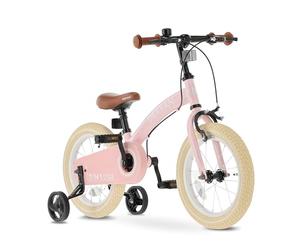 Deryan Bicicleta para niños 14 pulgadas | Bicicleta sin pedales 3 en 1 | Con sillín y manillar ajustables | Para niños y niñas | Rosa