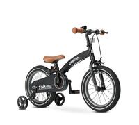 Deryan Bicicletta per Bambini 14 pollici | Bicicletta Senza pedali 3 in 1 | con Sella e manubrio regolabili | per maschietti e femminucce | Nero