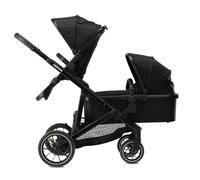 Deryan Cochecito para 2 niños, para recién nacidos, niños pequeños y preescolares, cochecito de hasta 50 kg, cochecito de viaje 2 en 1 juego completo, color negro