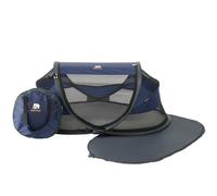 Deryan Cuna de Viaje, Bolsa Transporte, 2 en 1, Plegado ultracompacto, Colchón extraíble, con Mosquitera, 0-2.5 años (0-15kg), Tela Transpirable, Entrada Lateral con Cremallera, Parque bebé (Azul)