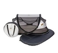 Deryan Cuna de Viaje, Bolsa Transporte, 2 en 1, Plegado ultracompacto, Colchón extraíble, con Mosquitera, 0-2.5 años (0-15kg), Tela Transpirable, Entrada Lateral con Cremallera, Parque bebé (Plateado)