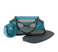 Deryan Cuna de Viaje, Bolsa Transporte, 2 en 1, Plegado ultracompacto, Colchón extraíble, con Mosquitera, 0-2.5 años (0-15kg), Tela Transpirable, Entrada Lateral con Cremallera, Parque bebé (Océano)