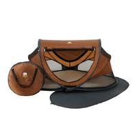 Deryan Cuna de Viaje, Bolsa Transporte, 2 en 1, Plegado ultracompacto, Colchón extraíble, con Mosquitera, 0-4.5 años (0-20kg), Tela Transpirable, Entrada Lateral con Cremallera, Parque bebé (Caramelo)