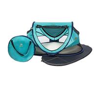 Deryan Cuna de Viaje, Bolsa Transporte, 2 en 1, Plegado ultracompacto, Colchón extraíble, con Mosquitera, 0-4.5 años (0-20kg), Tela Transpirable, Entrada Lateral con Cremallera, Parque bebé (Océano)