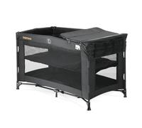 Deryan Cuna de viaje para bebé - Cama de camping plegable de 120 x 60 cm - Cuna con colchón y bolsa de transporte - Ligera y plegable - Ideal para viajes y casa - Negro