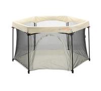 DERYAN Cuna de viaje para bebé con colchón de suelo, caja portátil para niños, 120 x 75 cm, plegable y estable, color crema