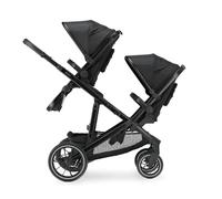 Deryan EVY V2 cochecito de bebé para 2 niños, para recién nacidos, niños pequeños y niños en edad preescolar, cochecito de bebé de hasta 50 kg, maleta de viaje, juego completo 2 en 1, color negro