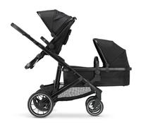 Deryan Evy V2 cochecito para 2 niños - para recién nacidos, niños pequeños y niños en edad preescolar - carrito de bebé hasta 44kg - carrito de bebé - cochecito de viaje 2 en 1 set (Negro)