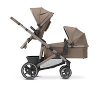 Deryan Evy V2 cochecito para 2 niños - para recién nacidos, niños pequeños y niños en edad preescolar - carrito de bebé hasta 50 kg - carrito de bebé - cochecito de viaje 2 en 1 set (Hazel)