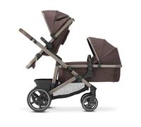 Deryan Evy V2 cochecito para 2 niños - para recién nacidos, niños pequeños y niños en edad preescolar - carrito de bebé hasta 50 kg - carrito de bebé - cochecito de viaje 2 en 1 set (Chocolate)