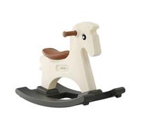DERYAN Mellow - Columpio para niños - Caballo balancín suave - Antideslizante - A partir de 12 meses - Color crema
